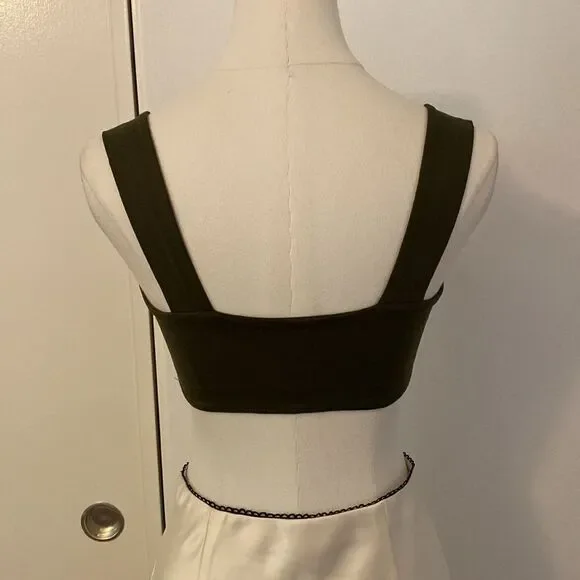 Reformation Dark Olive Green EcoStretch Croptop Bralette Size XS - Picture 5 of 7